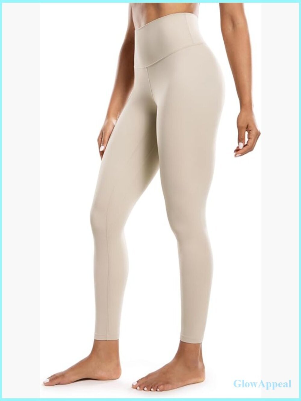 Creamluxe Yoga Leggings High Waisted 25" No Front Seam Workout Pants